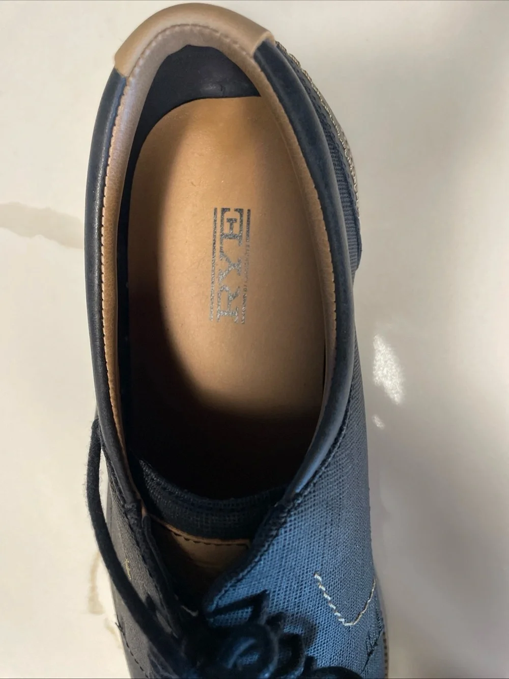 Rye Black Canvas Lace-Up Derbies with Tan Heel